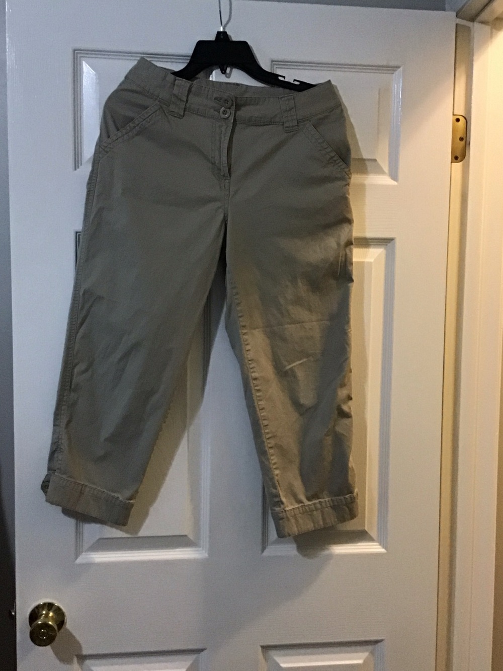 Casual Cropped Khaki Pants